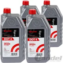 4x 1L BREMBO DOT 4 BREMSFLÜSSIGKEIT AUTO MOTORRAD L04010 Sale