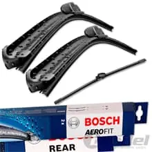 Markenware BOSCH AEROFIT SCHEIBENWISCHER VORNE + HINTEN für SKODA OCTAVIA II 1Z Limo Combi