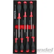 ROOKS WERKSTATTWAGEN-SCHAUM-EINLAGE 1/3 T10-T40 TX-SCHRAUBENDREHER-SET 7-tlg. Preis Gesenkt