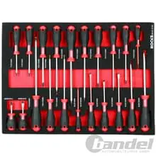 Knallerangebot ROOKS WERKSTATTWAGEN-HARTSCHAUM-EINLAGE 3/3 SCHRAUBENDREHER-SET Kreuz-Schlitz-TX