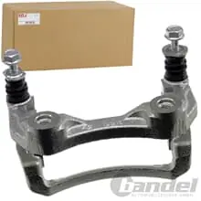 Neu 1x BREMSSATTEL-HALTER BREMS-TRÄGER + FÜHRUNGSHÜLSEN HINTEN FÜR NISSAN PATROL Y61