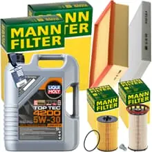 MANN INSPEKTIONSPAKET+5L LIQUI MOLY 5W-30 ÖL passend für AUDI A3 8V GOLF 7 TDI Schneller Versand