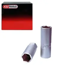 KS TOOLS STECKSCHLÜSSELEINSATZ 16,0 MATT SATINIERT VERCHROMT GERÄNDELT 65mm Nur Für Kurze Zeit