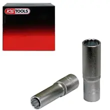 Bestseller KS TOOLS STECKSCHLÜSSELEINSATZ 13.0 MATT SATINIERT VERCHROMT GERÄNDELT 63mm