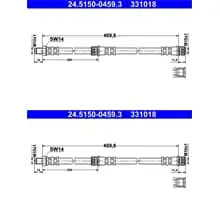 Sonderaktion 2X ATE BREMSSCHLÄUCHE HINTEN PASSEND FÜR MITSUBISHI COLT SMART FORFOUR