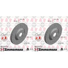 2x ZIMMERMANN SPORT BREMSSCHEIBEN 340mm GELOCHT VORNE passend für AUDI TT Schneller Versand