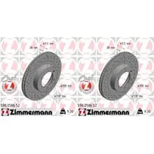 Top-Seller 2x ZIMMERMANN SPORT BREMSSCHEIBEN 338mm GELOCHT VORNE passend für TOYOTA LAND