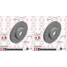 Top-Preis 2x ZIMMERMANN FORMULA F BREMSSCHEIBEN 370mm GESCHLITZT/GENOPPT VORNE passend für