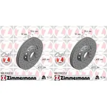 Sale 2x ZIMMERMANN SPORT BREMSSCHEIBEN 323mm GELOCHT VORNE passend für AUDI A6 A8 VW