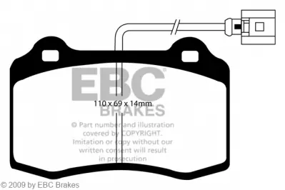 Ausverkauf EBC-Bremsbeläge, Redstuff Ceramic, Achssatz, VA, Seat Leon, Cupra R, 1M, für Bremssystem Brembo